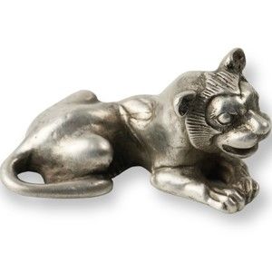 Metropolitan Museum Art 2" Pewter Egypt Lion Figurine 1976 MMA King Tut Exhibit